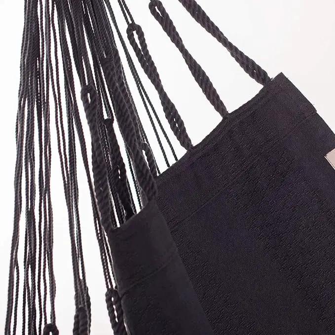 LA SIESTA® - XL King Habana Cotton Hammock Chair & CasaMount - Hanging Chair w/Suspension Kit for Walls Ceilings & Square Beams - Indoor Outdoor Swing Hanging Chair Bedroom Patio Balcony - Onyx by GreenHaven Gardens