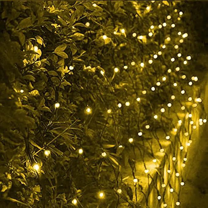 Dazzle Bright Christmas Net Lights, 360 LED 12FT x 5 FT Green Wire Waterproof Connectable Lights with 8 Modes, Christmas Outdoor Lights for Bushes Garden Party Wedding Holiday Decoration (Warm White) by GreenHaven Gardens