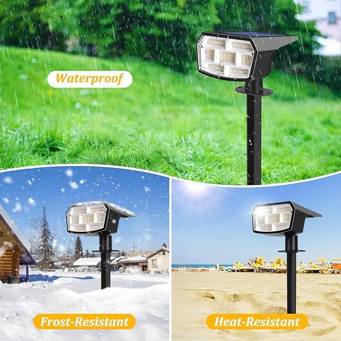8-Pack Solar Spot Lights Outdoor, 59 LED Solar Lights Outdoor Waterproof, Outdoor Solar Lights for Yard with 3 Lighting Modes, Landscape Spotlights for Garden Pathway, Warm White by GreenHaven Gardens