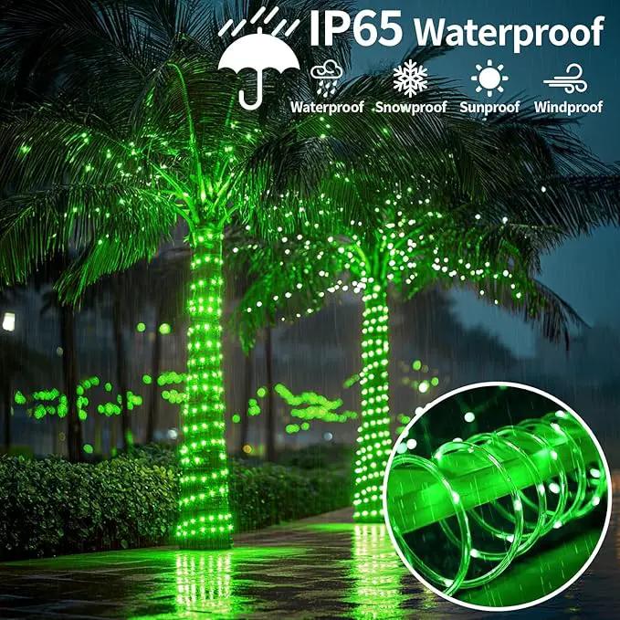 Solar Rope Light Waterproof 39FT 100LEDs Outdoor IP65 Solar String Lights for Easter Outside Party Garden Yard Home Wedding Christmas Halloween Holiday St. Patrick's Day Tree Lighting(Green) by GreenHaven Gardens