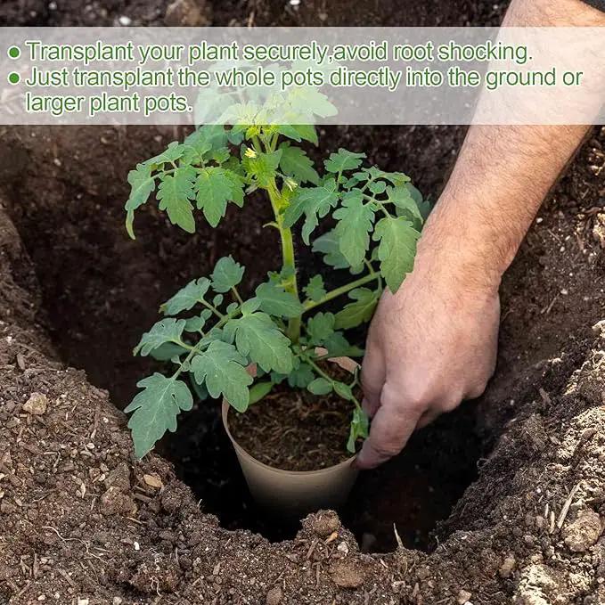 100PCS Peat Pots, 3.15Inch Seed Starting Pots with Drainage Holes Round Nursery Pot, Garden Germination Nursery Pot Bonus 20 Plant Labels by GreenHaven Gardens