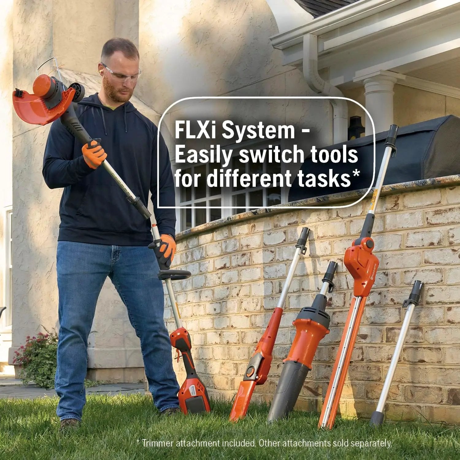 Husqvarna 110iL FLXi Cordless Grass Trimmer and Edger, Attachment Capable Battery Weed Trimmer with 4 Ah Battery and Charger Included, Extension Pole for Longer Reach by GreenHaven Gardens