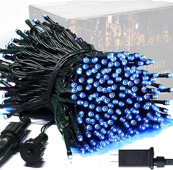 JMEXSUSS 250 LED Blue Christmas String Lights: 91.5ft Extendable Green Wire Blue Christmas Lights Outdoor Waterproof - 8 Modes Christmas Tree Lights Indoor by GreenHaven Gardens