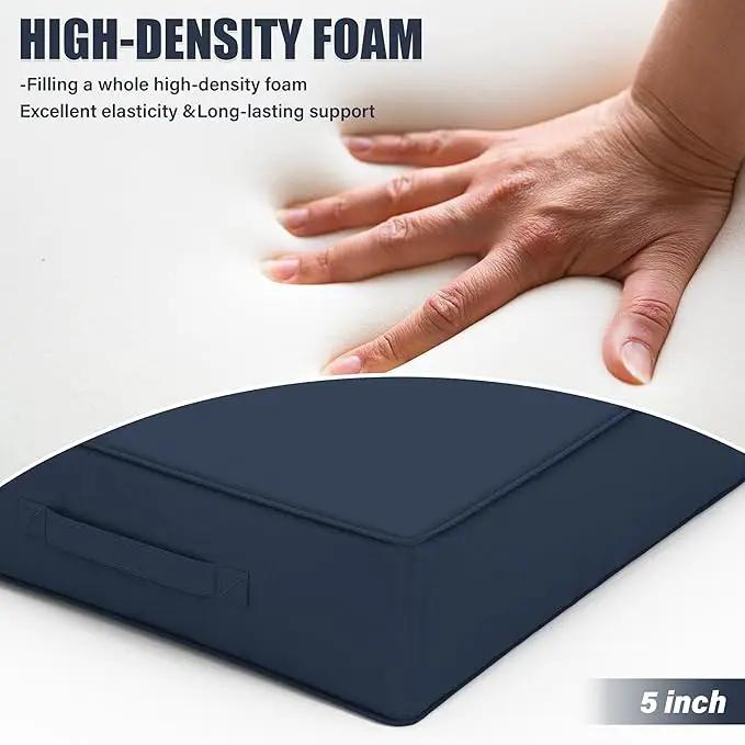 Patio Chair Cushions 24 X 24 X 5 Inch Waterproof Outdoor Seat Cushions for Patio Furniture, Outdoor Sofa Couch Pads with Ties & Handle, Set of 2, Navy Blue by GreenHaven Gardens