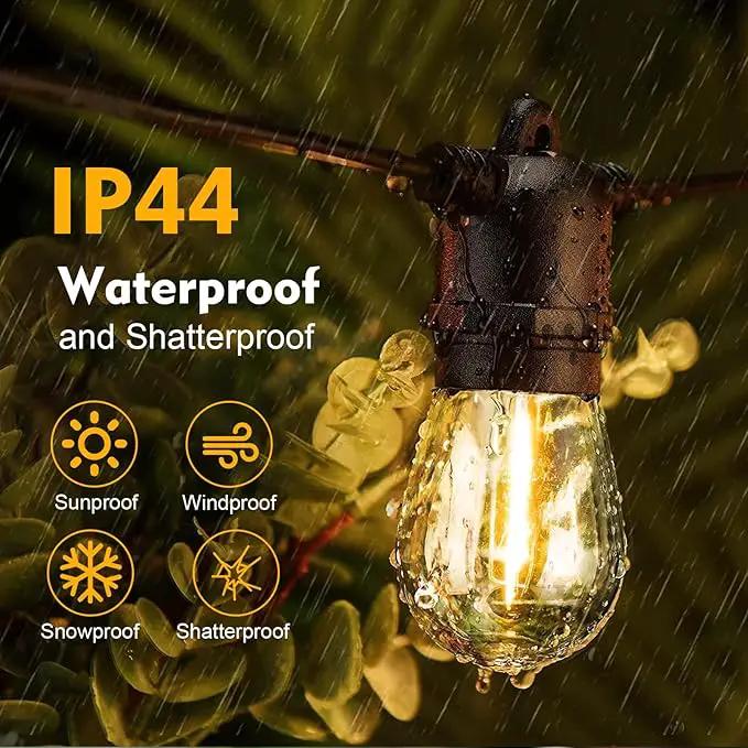 48 Pack LED S14 Replacement Light Bulbs, Shatterproof Outdoor 1 Watt to Replace 11Watts String Incandescent Bulb, Dimmable, E26 Regular Medium Screw Base, 2200K Warm White by GreenHaven Gardens