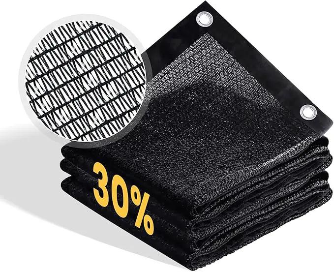 VICLLAX 30% Shade Cloth, 18x18FT Durable Black Mesh Trap with Every 3 FT Grommet, Sun Shade Fabric Netting for for Plants Cover, Greenhouse, Chicken Coop, Barn Kennel, Garden Patio by GreenHaven Gardens