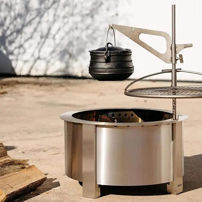 Breeo Smokeless Fire Pit (X Series 24, Stainless Steel) | 27.5 inch Smokeless Firepit for Outside | 62 Pounds | Ideal for Families Compatible with Wide Range of Breeo Accessories by GreenHaven Gardens