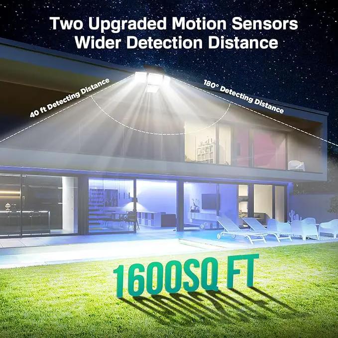 Solar Outdoor Lights - 3000LM 188 LED Motion Sensor Outdoor Lights, 4 Heads Security Light,IP65 Waterproof, Easy Install,270°Wide Angle Flood Wall Light with 3 Modes for Backyard Yard (3 Pack) by GreenHaven Gardens