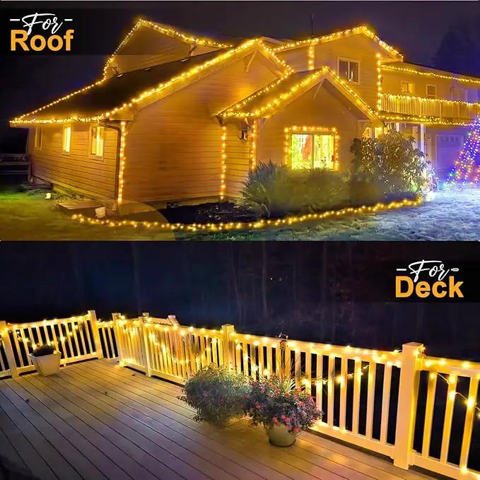 KNONEW 600ft 1500 LED Christmas String Lights Outdoor Green Wire 8 Modes & Timer Fairy Light Plug in Waterproof Patio Lights for Xmas Yard Tree Wedding Party Holiday Decorations (Warm White) by GreenHaven Gardens