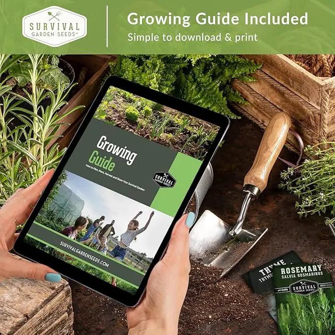 Survival Garden Seeds Home Garden Collection - 30 Pack with 18,500+ Non-GMO Heirloom Vegetable, Fruits, Herb Seed Varieties for Planting - Plant & Grow Survival Food & Emergency Preparedness Gear by GreenHaven Gardens