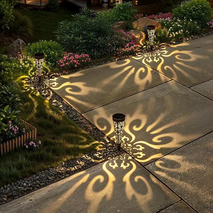 Go2garden 6Pcs Solar Lights Outdoor Garden Decor Gifts for Women Mom,Yard Decorations, Conical Garden Stakes for Patio, Lawn, Pathway, Landscape Lights Mothers' Day Birthday Gifts for Men(Black) by GreenHaven Gardens