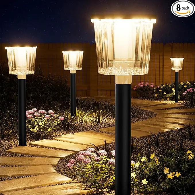 Super Bright Solar Pathway Lights Outdoor Powered 8 Pack,Adjustable Warm&Cool White,Waterproof IP65 Solar Garden Decor Landscape Lighting Outside for Front Yard/Patio/Walkway/Driveway/Lawn/Path Light by GreenHaven Gardens