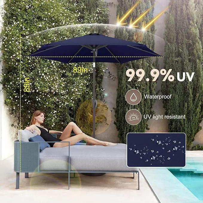 7.5ft Outdoor Patio Umbrella - Table Umbrella Waterprool UV Protection, Sombrillas de Patio with Push Button Tilt&Crank, Sun Umbrella for Pool, Porch, Garden, Deck, Backyard(Dark Blue) by GreenHaven Gardens