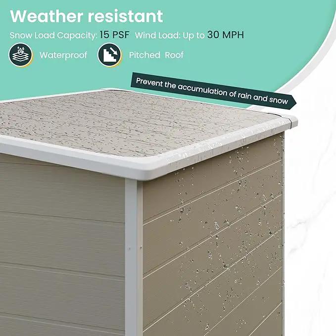UDPATIO Outdoor Storage Shed 5x3 FT, Garden Plastic Sheds & Outdoor Resin Shed with Lockable Door for Backyard, Patio, Lawn, Light Grey by GreenHaven Gardens
