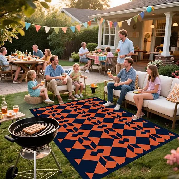 WILDROOTS 5x8 Feet Diamond Mask Plastic Outdoor Rug, Stain Resistant Waterproof Reversible Outdoor Patio Rug, Fade Resistant Camping Rug by GreenHaven Gardens