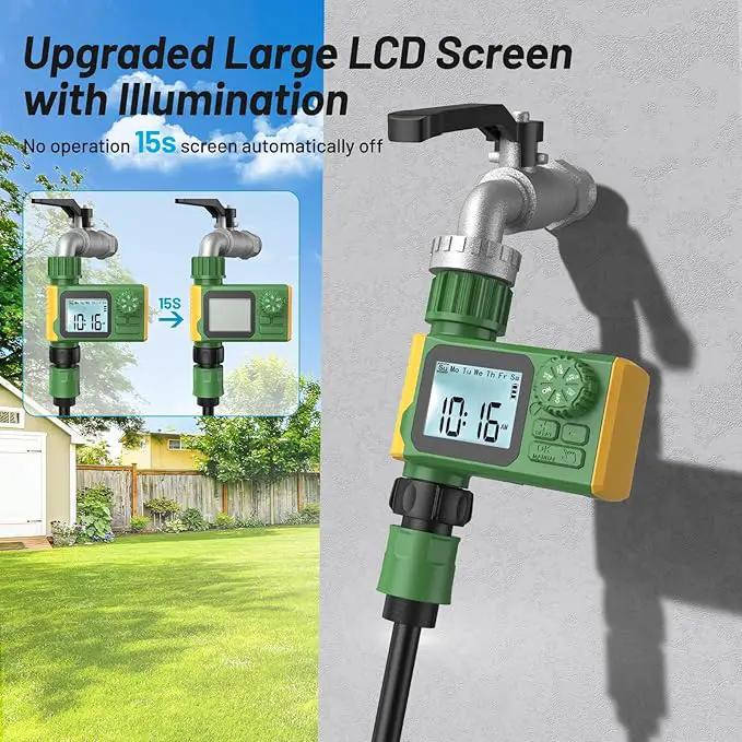 Sprinkler Timer, Hoses Timer for Watering, Outdoor Irrigation Timers, Water Scheduling Device for Tube Programmable with Auto/Manual/Rain-Delay System, Water Hoses Timers for Yard, Lawn, Pool(Green) by GreenHaven Gardens