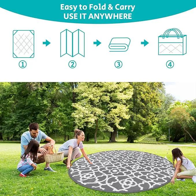 HEBE Outdoor Rug Waterproof 8ft, Plastic Straw Rug Camping Rug, Reversible Outdoor Patio Rugs RV Mat Clearance, Indoor Outside Floor Carpet for Porch,Deck,Camper,Balcony,Backyard by GreenHaven Gardens