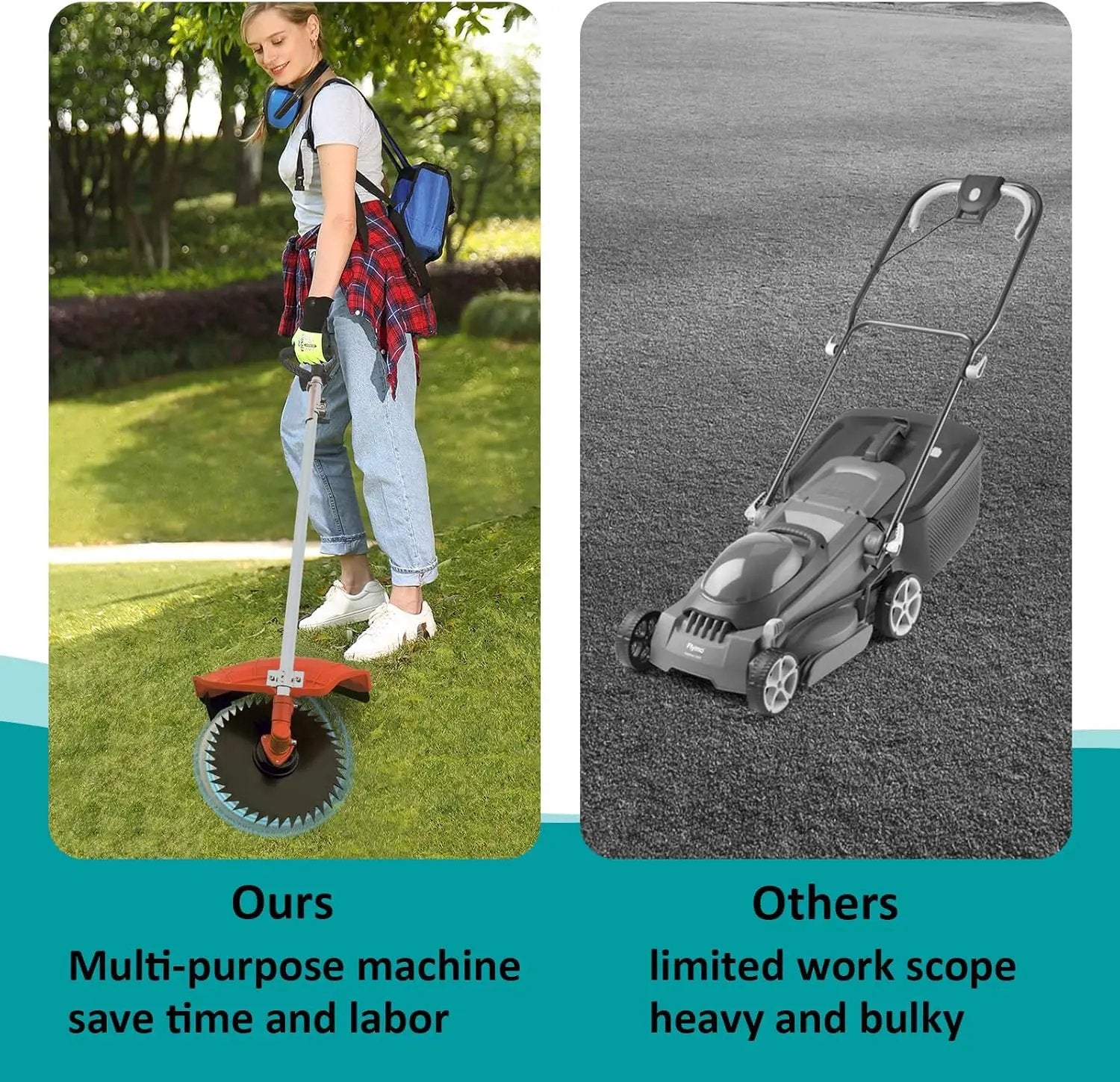 52cc Gas Weed Wacke, 6 in 1 Weed Eater 2-Stroke Gas String Trimmer Brush Cutter Gas Grass Trimmer Lawn Mower Grass Cutter by GreenHaven Gardens