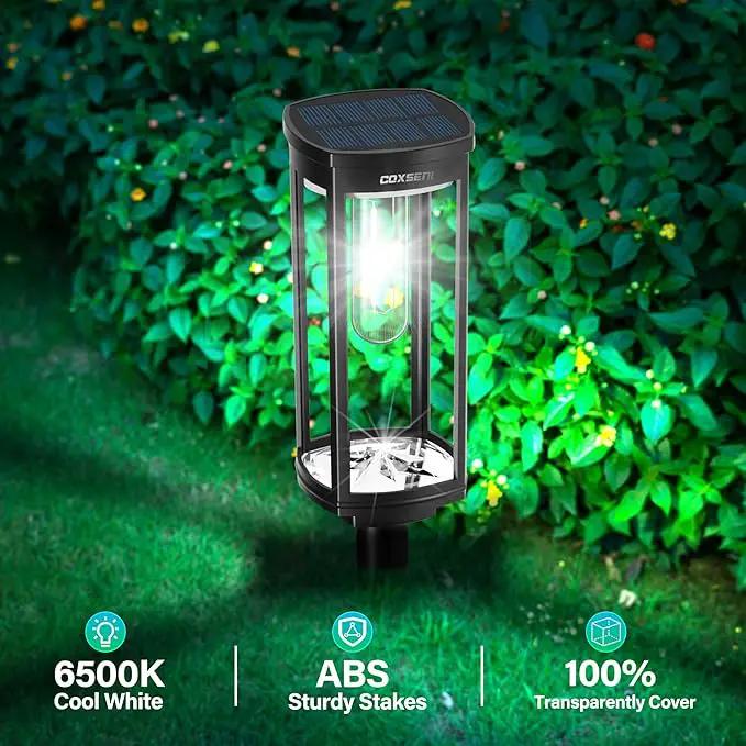 Solar Path Lights Outdoor 8 Pack, Bright Solar Pathway Lights Outside Waterproof, Solar Powered Landscape Lights for Walkway Driveway Lawn Patio Sidewalk Garden Yard, Cool White by GreenHaven Gardens