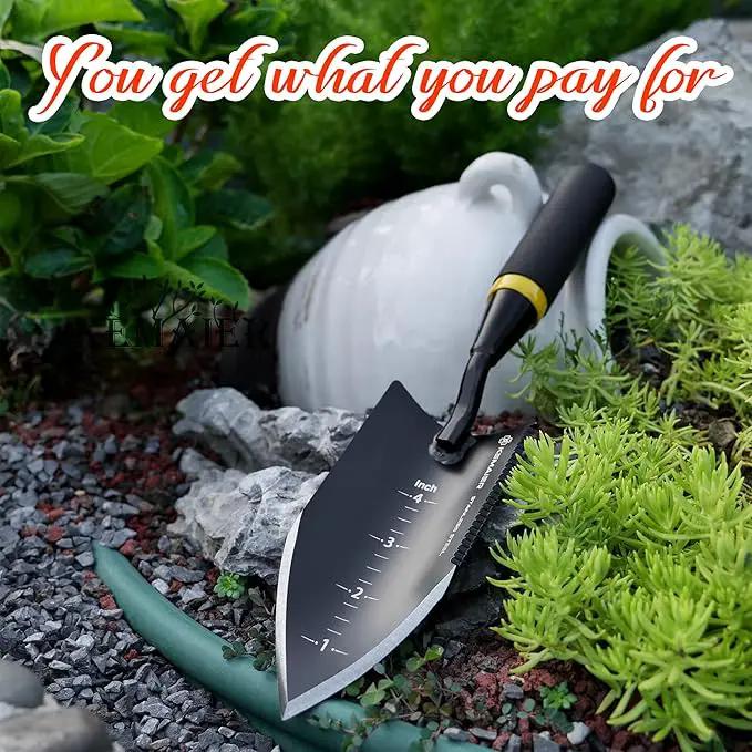 Heavy - Duty Trowel Garden Tool - Stainless Steel Serrated Hand Shovel for Effortless Digging, Weed Control, and Precise Bulb Planting with Included Sheath by GreenHaven Gardens