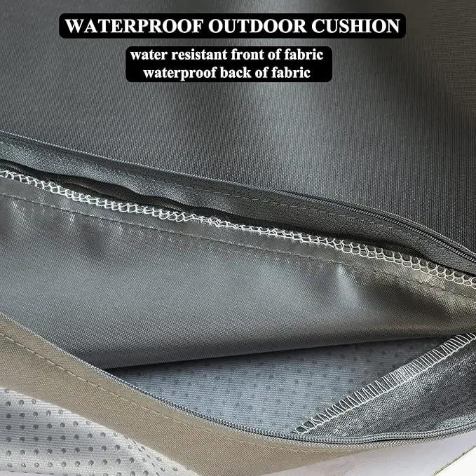 Patio Chair Cushions Set of 2 Non Slip Bottom Chair Pad with Ties Waterproof Square Outdoor Seat Cushion Replacement for Garden Swing Furniture 20x20 Inch, Gray by GreenHaven Gardens