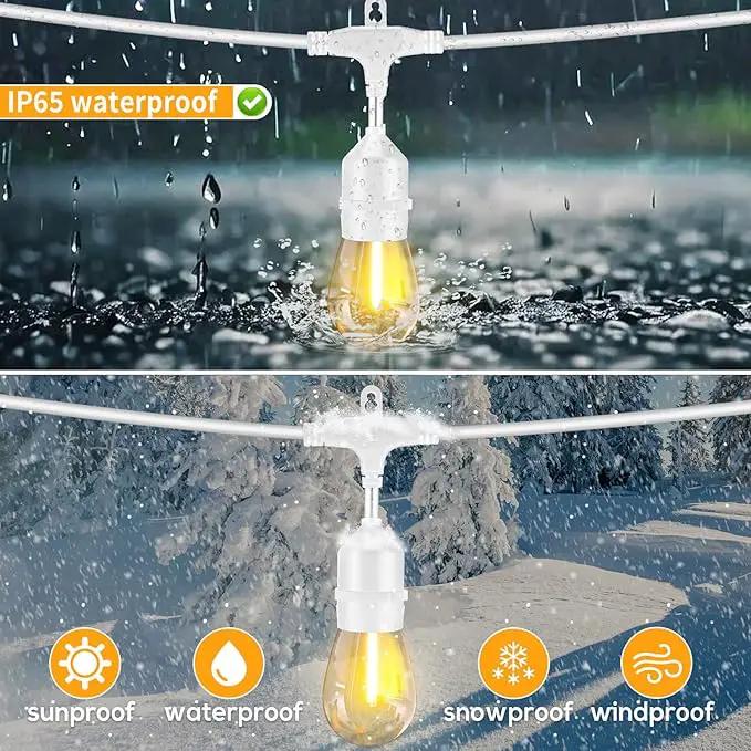 SUFEIMAS 100FT White Outdoor String Lights,IP65 Waterproof 30+2 Plastic LED Bulbs 2700K White Patio String Lights for Outside Porch, Pergola, Backyard, Bistro, Garden,Wedding Lights by GreenHaven Gardens