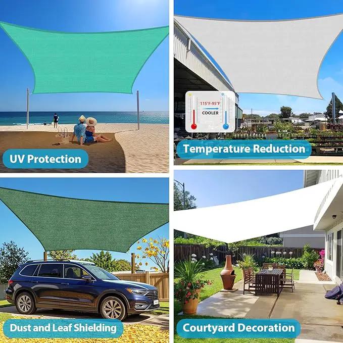 Amagenix Sun Shade Sail 15'X24' Curved Edge Outdoor Shade Canopy Mocha Breathable 95% UV Block Shade Cloth for Patio Garden Backyard (We Make Custom Size) by GreenHaven Gardens