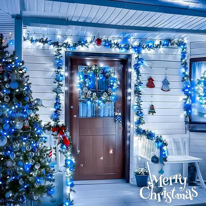 JMEXSUSS Blue and White String Lights Outdoor Indoor, 200 LED Christmas String Lights Clear Wire, 66ft Christmas Lights Plug in for Bedroom Tree Room Party Decorations by GreenHaven Gardens