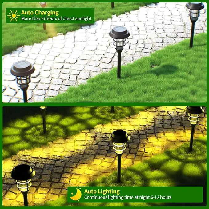 Solar Lights Outdoor Waterproof for Yard, 6 Pack Solar Pathway Lights Outdoor Lawn Lights Solar Powered Outdoor Lights LED Landscape Lighting Solar Garden Lights for Patio, Outside, Driveway, Walkway by GreenHaven Gardens
