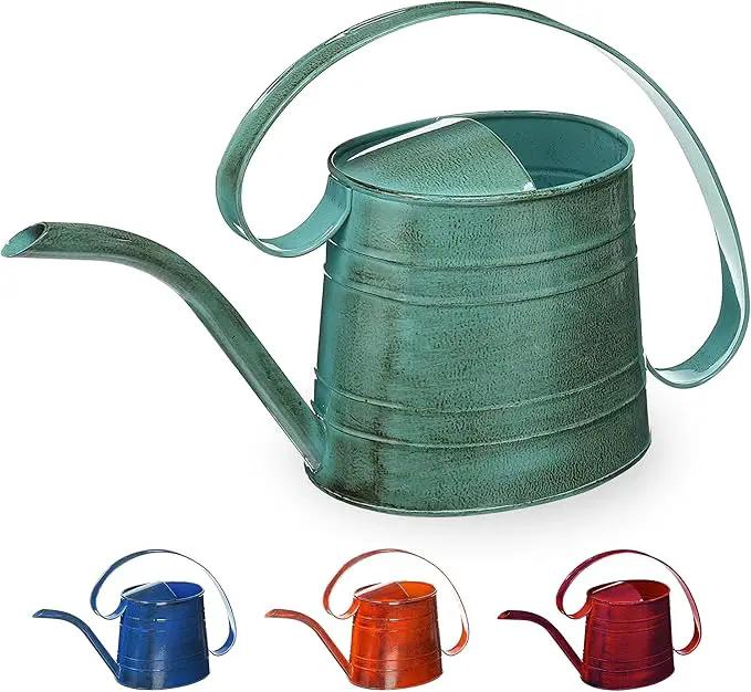 ROBERT ALLEN MPT01505 Danbury Metal Watering Can, Surf Light Blue by GreenHaven Gardens