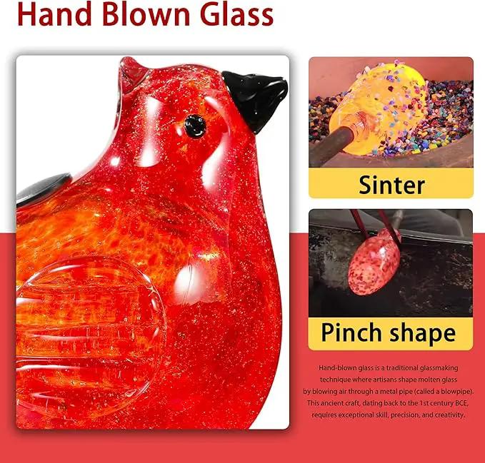 Glass Bird Shaped Plant Watering Ball Glass Automatic Watering Ball Flower Pot Insertion Spike Drip Irrigation Device Watering Ball Irrigation System Plant Enthusiast Gift (Red) by GreenHaven Gardens