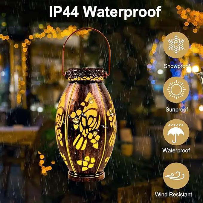 pearlstar 2 Pack Cardinal Solar Lanterns Outdoor Hanging Light Waterproof, Birthday Gifts for Women Mom Men,Decorative Metal Solar Lamp for Table Garden Yard Patio Pathway,Copper by GreenHaven Gardens