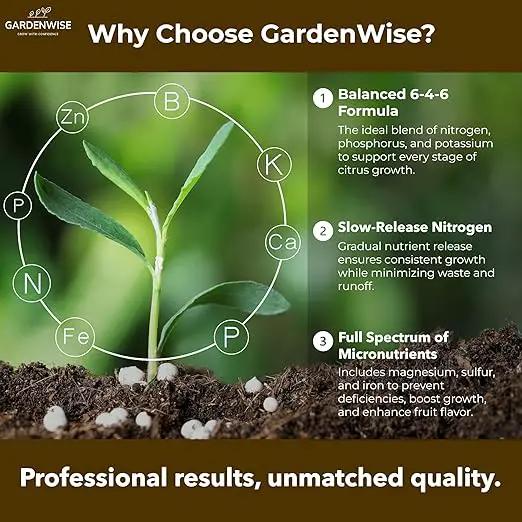 Professional Citrus Fertilizer + Vital Micronutrients; Perfect Balanced NPK for All Citrus; for Indoor and Outdoor Plants; Orange, Lime, Avocado and Lemon Tree Fertilizer (2 QUARTS) by GreenHaven Gardens