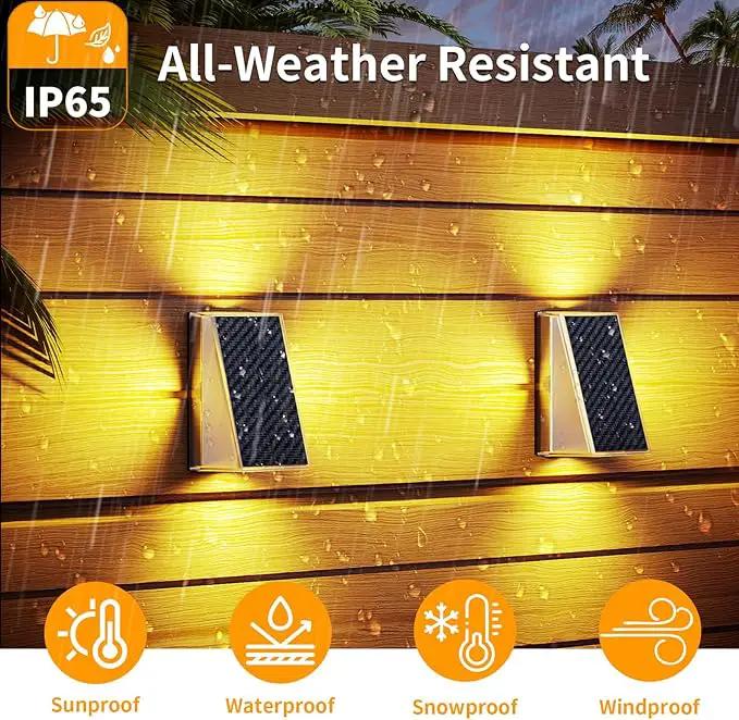 KINKAI Solar Backyard Fence Lights, Solar Deck Lights Railing Step Patio Stair by GreenHaven Gardens
