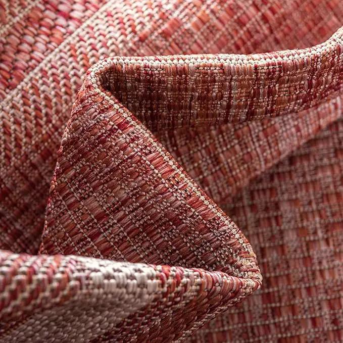 Unique Loom Outdoor Border Collection Area Rug - Soft Border (13'Round, Rust Red/ Ivory) by GreenHaven Gardens