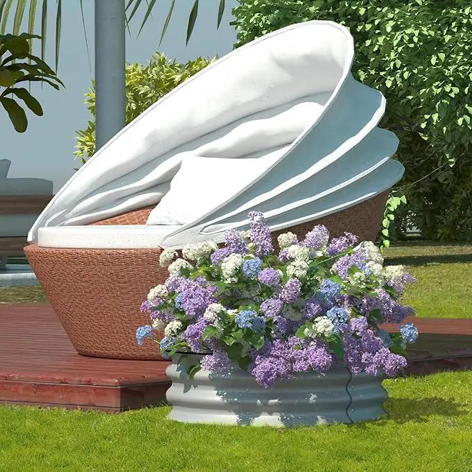 BPS Metal Raised Garden Bed, 2.5FT Diameter Galvanized Planter Raised Garden Boxes for Flower Planters, Vegetables Herb by GreenHaven Gardens