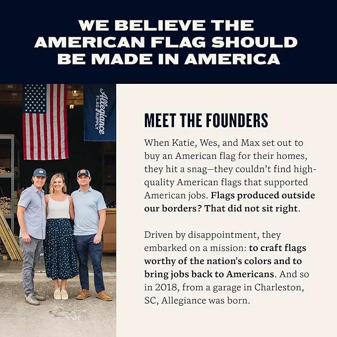 American Flag | American-Sourced Nylon Fabric, Embroidered Stars, Hand-Stitched | Proudly Made in USA (3' x 5') by GreenHaven Gardens
