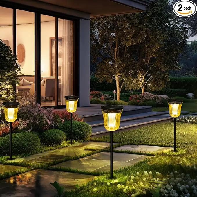 Solar Pathway Lights Super Bright 200 lumens with 2-in-1 Warm White and Daylight Modes, Solar Lights Outdoor Waterproof for Yard, Path, Sidewalk, Driveway or Walk Way Light(2 Pack) by GreenHaven Gardens