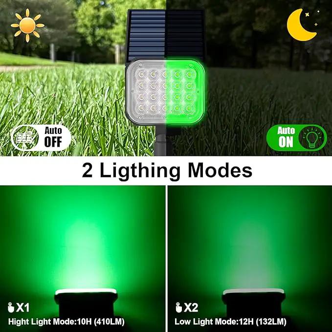 Green Solar Spot Lights Outdoor, St. Patrick's Day Decor Spotlight Waterproof IP65, Adjustable Panel Solar Landscape Spotlights for Tree Yard Halloween Christmas Decor 6 Pack by GreenHaven Gardens