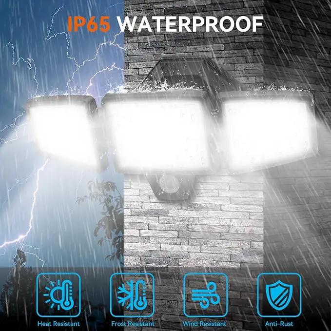 65W LED Flood Lights Outdoor, 6500LM, Waterproof, 6500K Motion Sensor Flood Lights Outdoor with Adjustable 3 Head Detected Floodlight for Outside Entryway Garage, Yard, Porch, 2Pack by GreenHaven Gardens