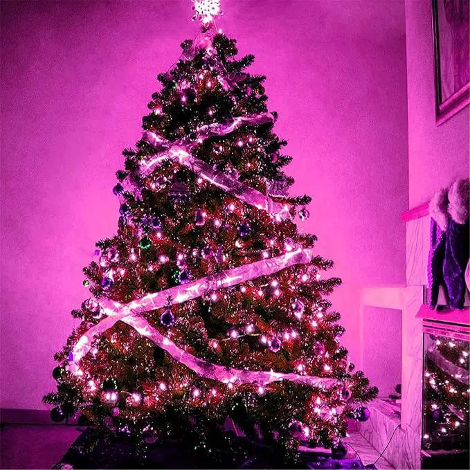 RUICHEN Pink Dimmable Fairy Lights Plug in, 99 Ft 300 LED Twinkle String Lights with Remote, Waterproof Silver Wire Firefly Lights for Bedroom, Patio, Yard, Christmas, Easter, Valentines Day, Wedding by GreenHaven Gardens