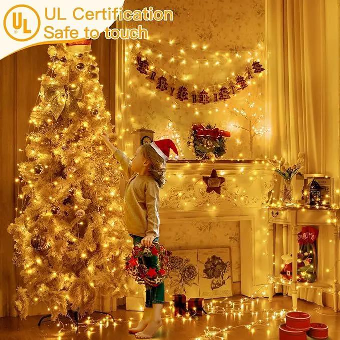Ollny Christmas Lights Outdoor Waterproof, 1000LED 328FT Super Long String Lights with Remote 3 Timer, Plug in 8 Modes Fairy Light for Outside House Bedroom Xmas Decorations, Warm White by GreenHaven Gardens