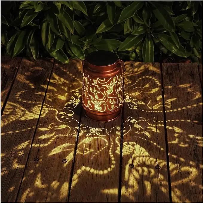 Solar Hummingbird Lanterns Outdoor Hanging Decor Lantern,Waterproof Hollow Out Metal Decorative Garden Light,Graceful Decoration for Patio,Yard,Landscape,Walkway,Festival by GreenHaven Gardens