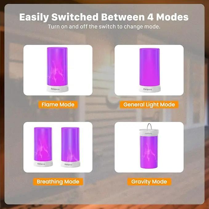 Hompavo 【Upgraded】 LED Flame Lights with Remote & Timer, Waterproof 4-Mode Rechargeable Battery Operated Flameless Candles, Pillar Flickering Lanterns for Room Patio Wedding Halloween Home Decor by GreenHaven Gardens