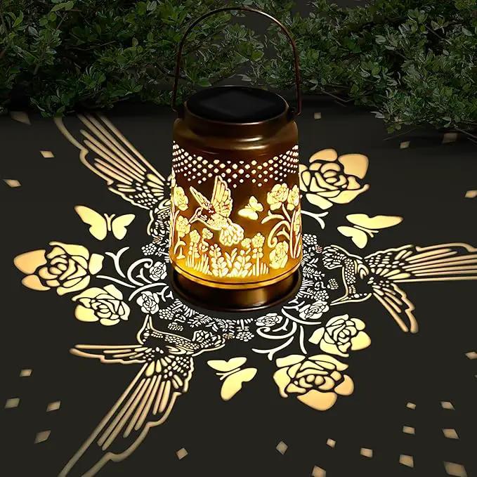KY&BOSAM Solar Lanterns Outdoor Waterproof Rose Hummingbird Garden Decor Birthday Gift for Women Mom Grandma Hangings Solar Lights Metal Diwali Decoration Outside Lantern for Yard Patio Backyard Porch by GreenHaven Gardens