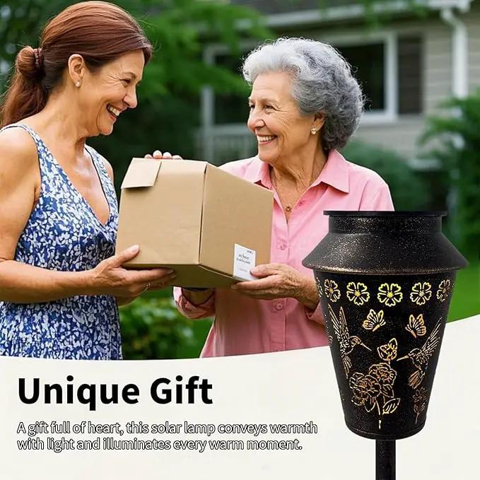 Solar Pathway Lights, Hummingbird Metal Copper Lantern for Garden, Patio, Lawn, Walkway, Outdoor Waterproof Landscape Lighting Decorative, Ideal Gifts for Women, Mom, Grandma by GreenHaven Gardens
