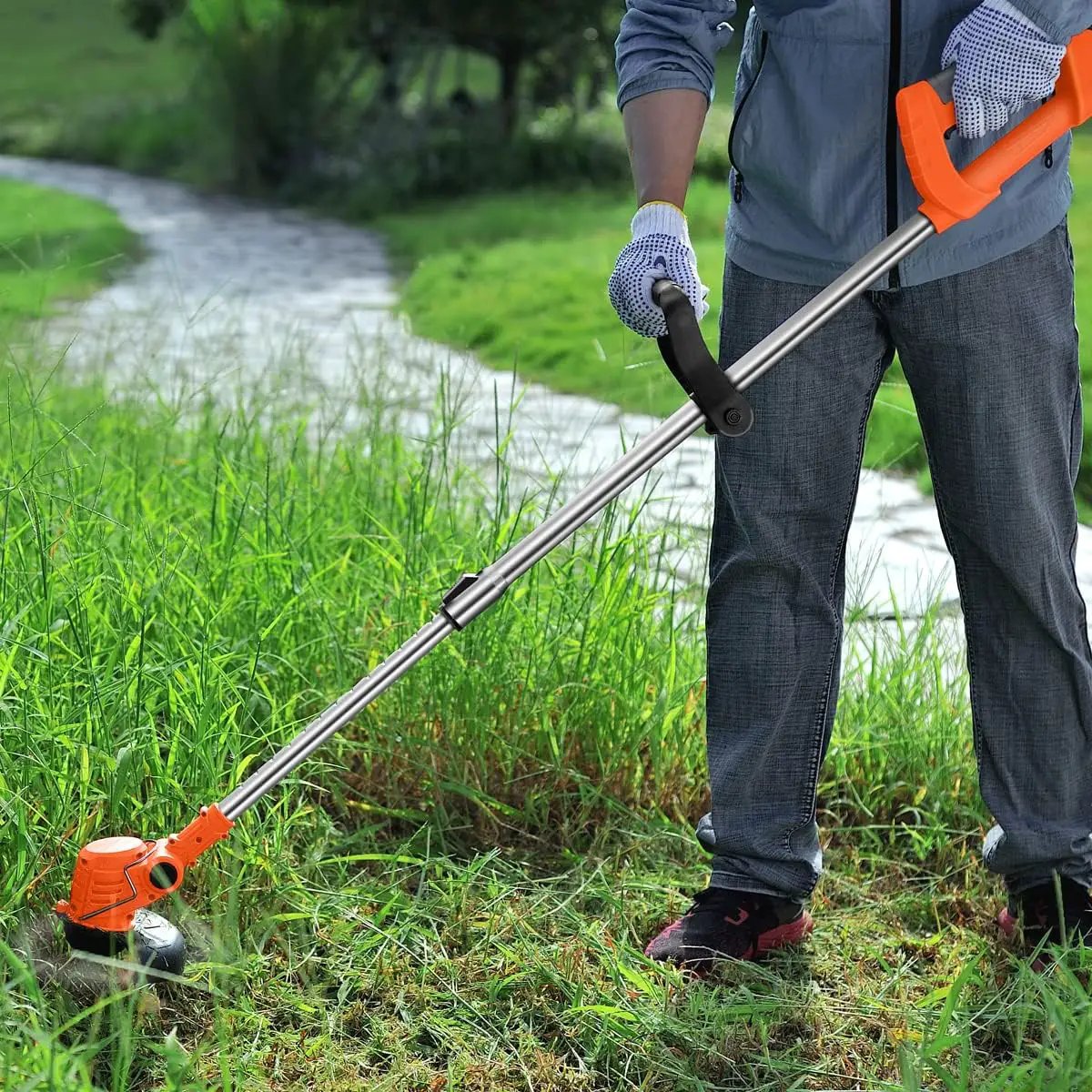 MAXMAN Weed Wacker, Weed Eater Battery Powered, Cordless Brush Cutter with 2Pcs 21V 4000mAh Batteries and 10Pcs Metal Blades, Lightweight Electric Grass Cutter Weed Trimmer for Yard Trimming & Edging by GreenHaven Gardens