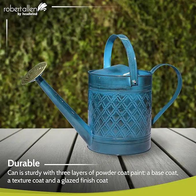 Robert Allen Home & Garden MPT01503 Robert Allen MPT011503 Wexley Metal, 2 Gallon, Mountain Waves 5 Gallon Watering can, 2 gal by GreenHaven Gardens