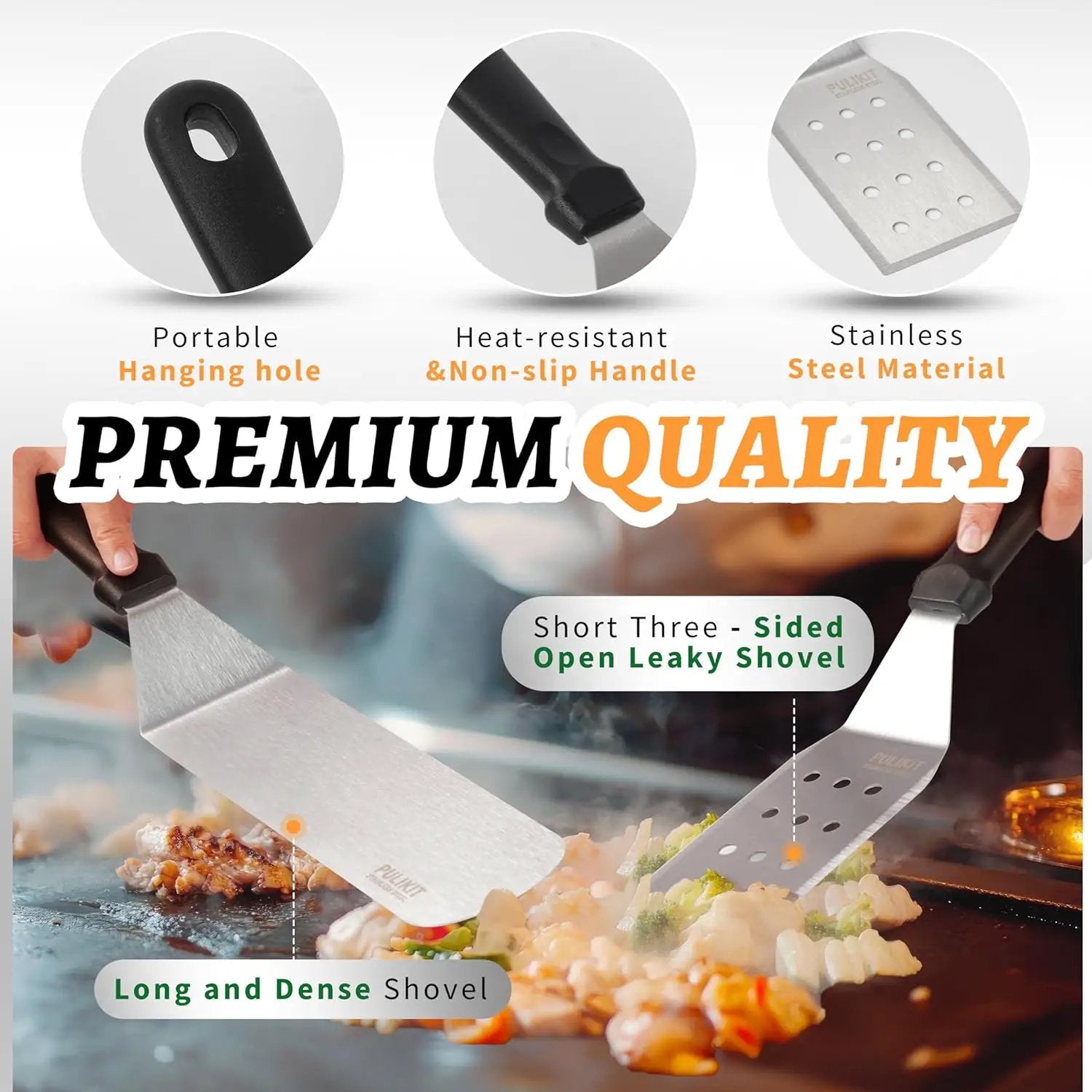 Griddle Accessories Kit for Blackstone Griddle- Stainless Steel Flat Top Grill Tools Set with Spatulas, Basting Cover & Carry Bag - Complete BBQ Cooking Kit for Outdoor, Backyard (Ideal Gift for Men) by GreenHaven Gardens