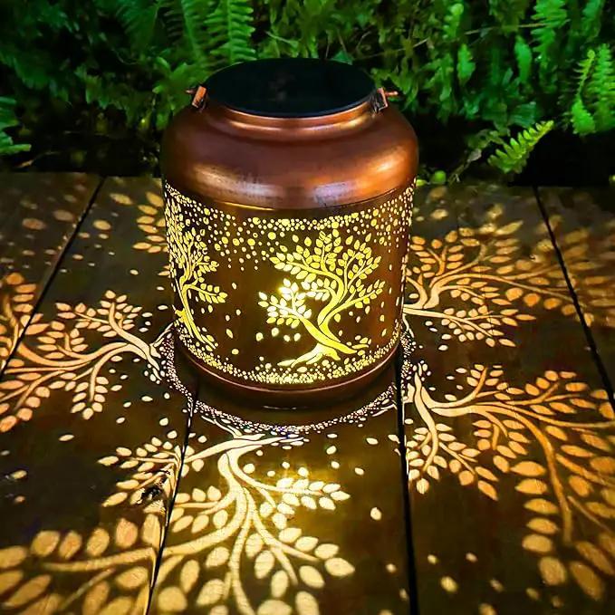 Solar Lanterns Outdoor, Waterproof Hanging Solar Lantern Garden Decor, Solar Lights for Backyard Porch Patio Table Yard Balcony Lawn Pathway, Tree of Life Gifts for Women Grandma Mom by GreenHaven Gardens